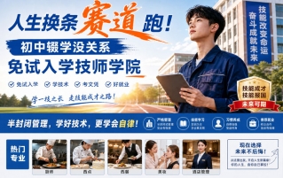 初中辍学生想学技术-来贵阳免试入学读全日制技师学院学真本事考学历证书
