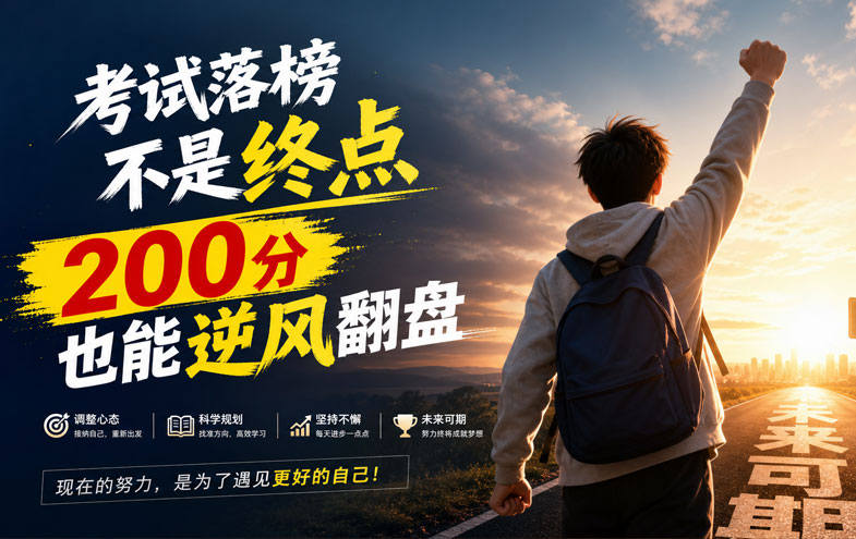 考试落榜不是终点，200分也能逆风翻盘