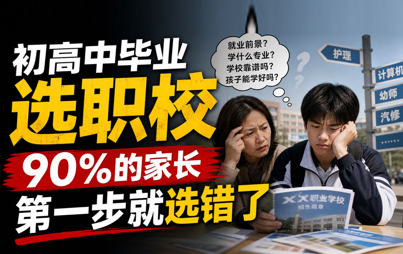 初高中毕业选职校，90%的家长第一步就选错了